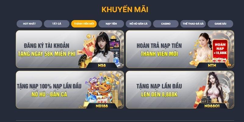 Nạp tiền vào tài khoản NEW88 nhận ưu đãi tưng bừng